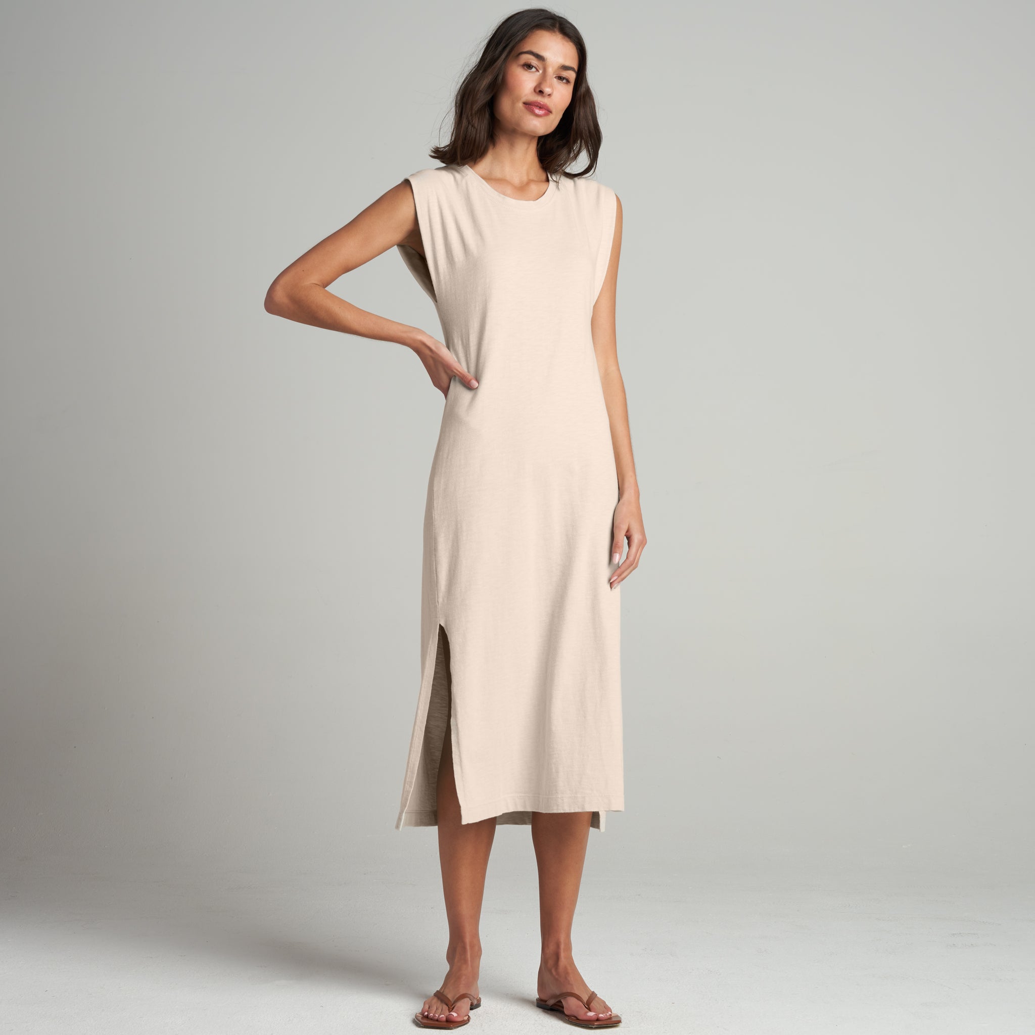 muscle tank midi dress Georgia Slub Muscle Tank Dress / Black / XS