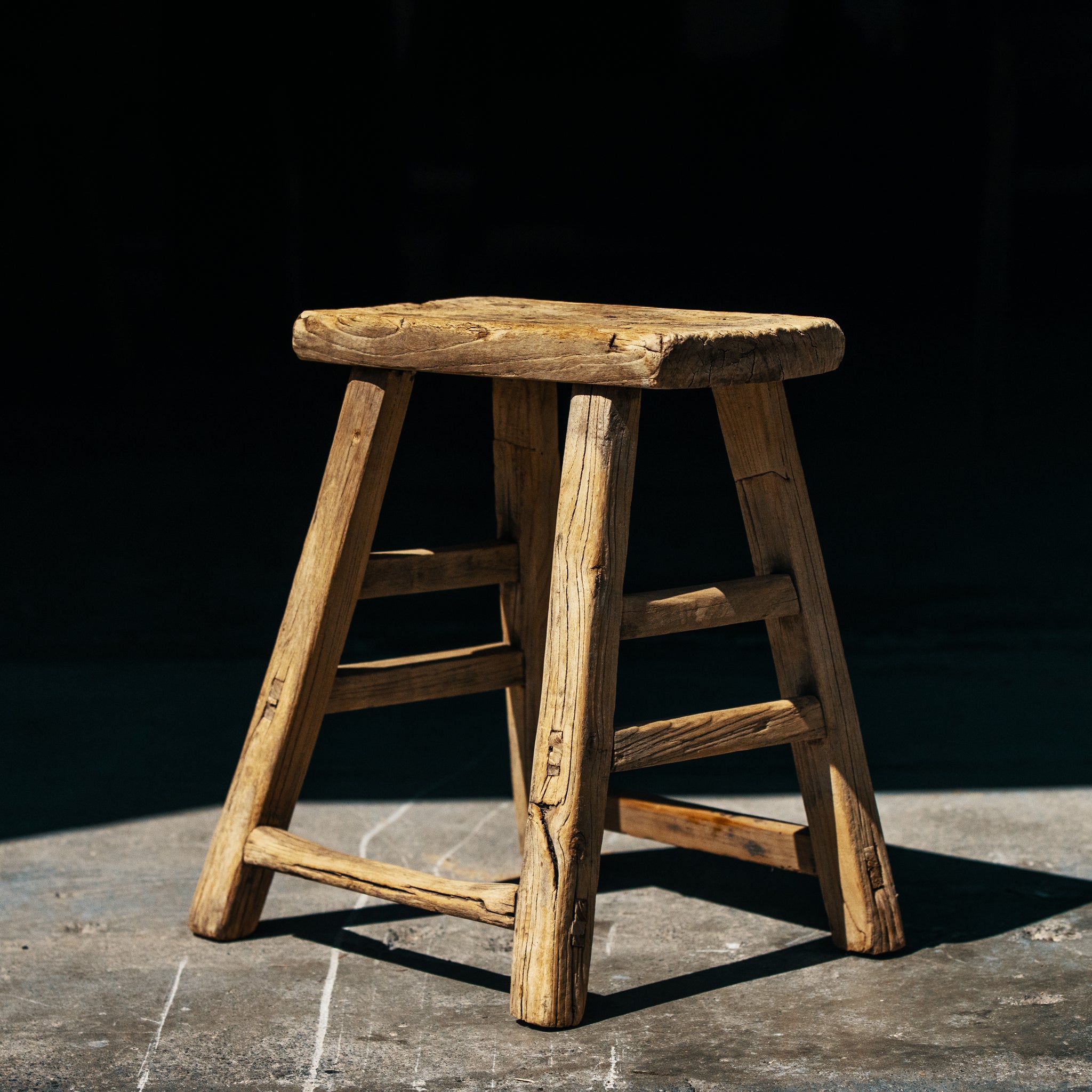 Vintage Elm Rectangular Stool – Rowan