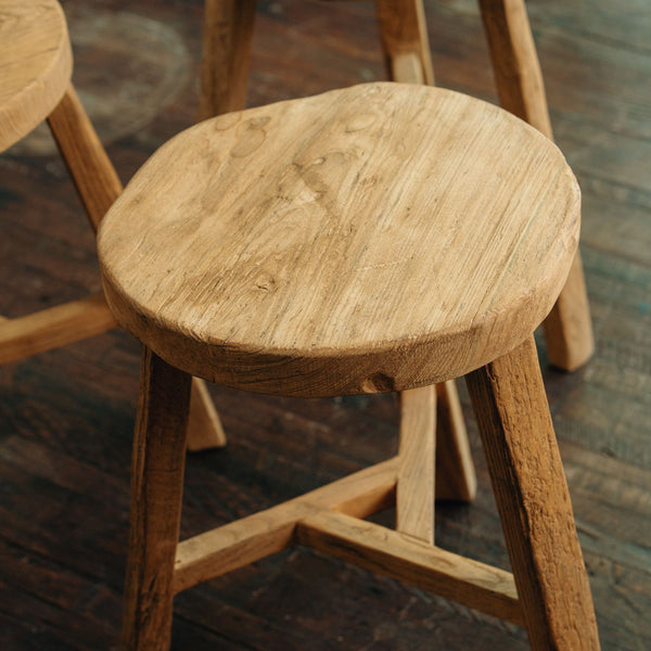 Home Elm Wood Round Side Table HWST0005