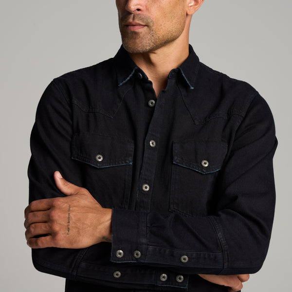 Mens 1955 Abilene Denim Shirt MWTP0007 Overdyed Black
