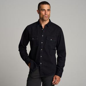 Mens 1955 Abilene Denim Shirt MWTP0007 Overdyed Black