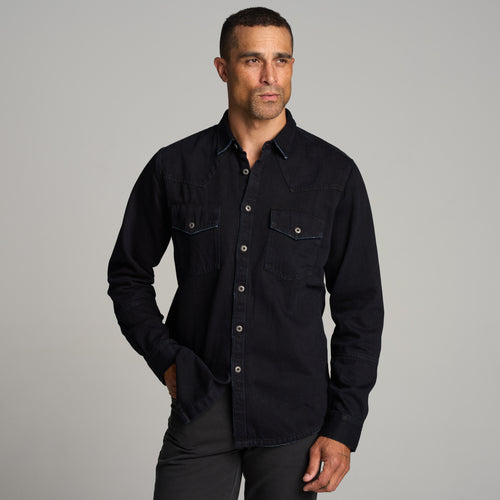 Mens 1955 Abilene Denim Shirt MWTP0007 Overdyed Black