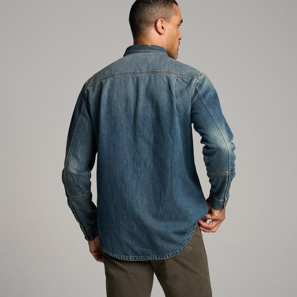 Mens 1955 Abilene Denim Shirt MWTP0007 True Blue Vintage
