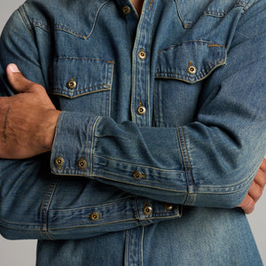 Mens 1955 Abilene Denim Shirt MWTP0007 True Blue Vintage