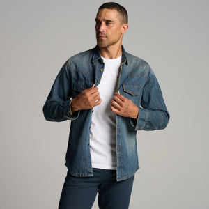 Mens 1955 Abilene Denim Shirt MWTP0007 True Blue Vintage