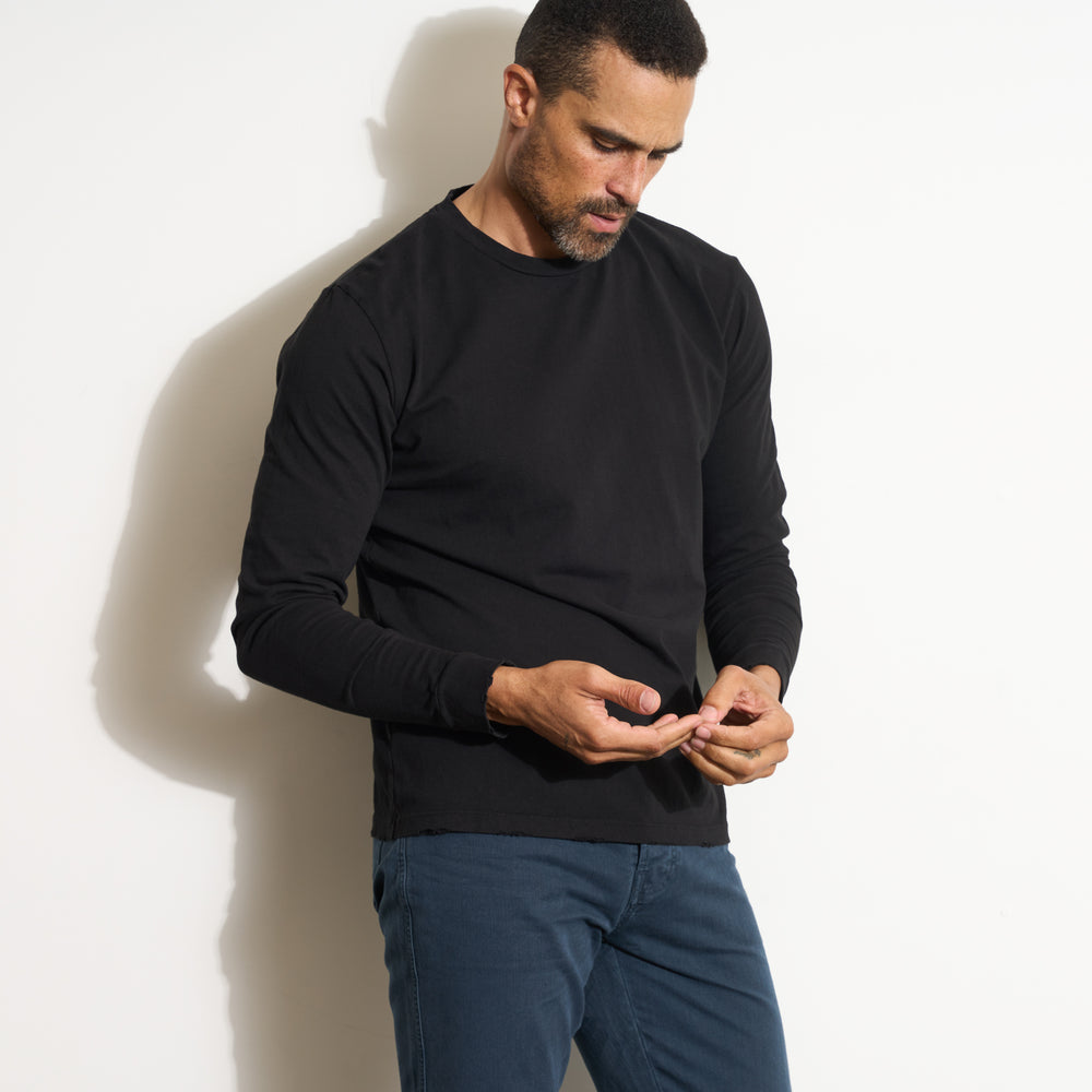 Mens 1955 Asher Standard Long Sleeve Tee MKTP0013 Black