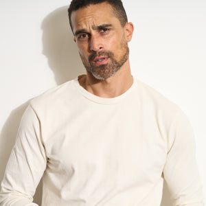 Mens 1955 Asher Standard Long Sleeve Tee MKTP0013 Vintage White