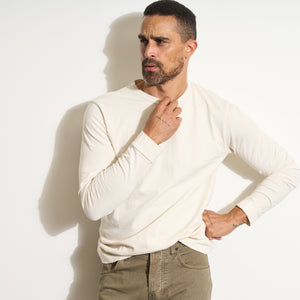 Mens 1955 Asher Standard Long Sleeve Tee MKTP0013 Vintage White