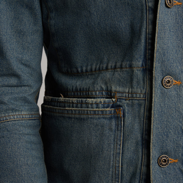 Mens 1955 Duncan Denim Chore Jacket MWOW0008 True Blue Vintage
