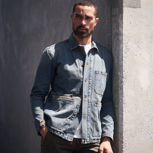 Mens 1955 Duncan Denim Chore Jacket MWOW0008 True Blue Vintage