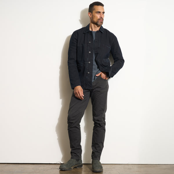 Mens 1955 Duncan Denim Chore Jacket MWOW0008 Overdyed Black