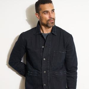 Mens 1955 Duncan Denim Chore Jacket MWOW0008 Overdyed Black