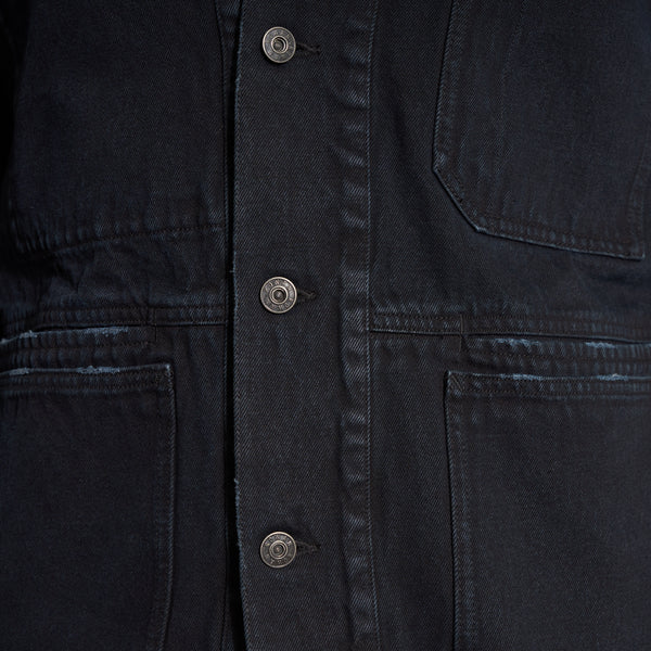 Mens 1955 Duncan Denim Chore Jacket MWOW0008 Overdyed Black