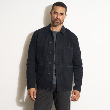 Mens 1955 Duncan Denim Chore Jacket MWOW0008 Overdyed Black