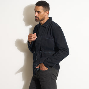 Mens 1955 Duncan Denim Chore Jacket MWOW0008 Overdyed Black