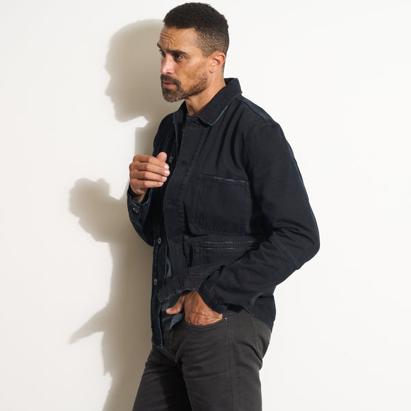 Mens 1955 Duncan Denim Chore Jacket MWOW0008 Overdyed Black