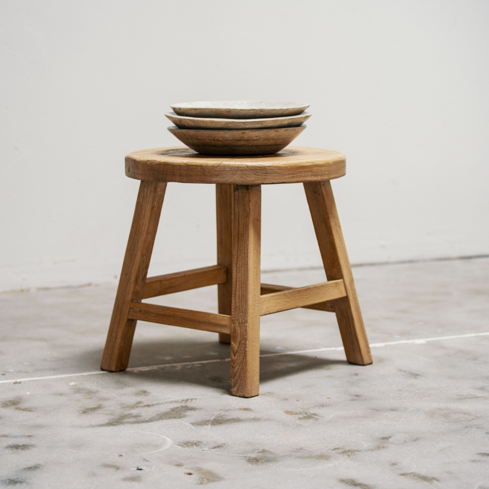 Home Elm Wood Round Side Table HWST0005