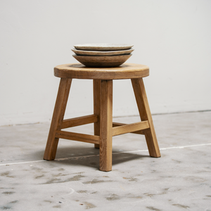 Home Elm Wood Round Side Table HWST0005