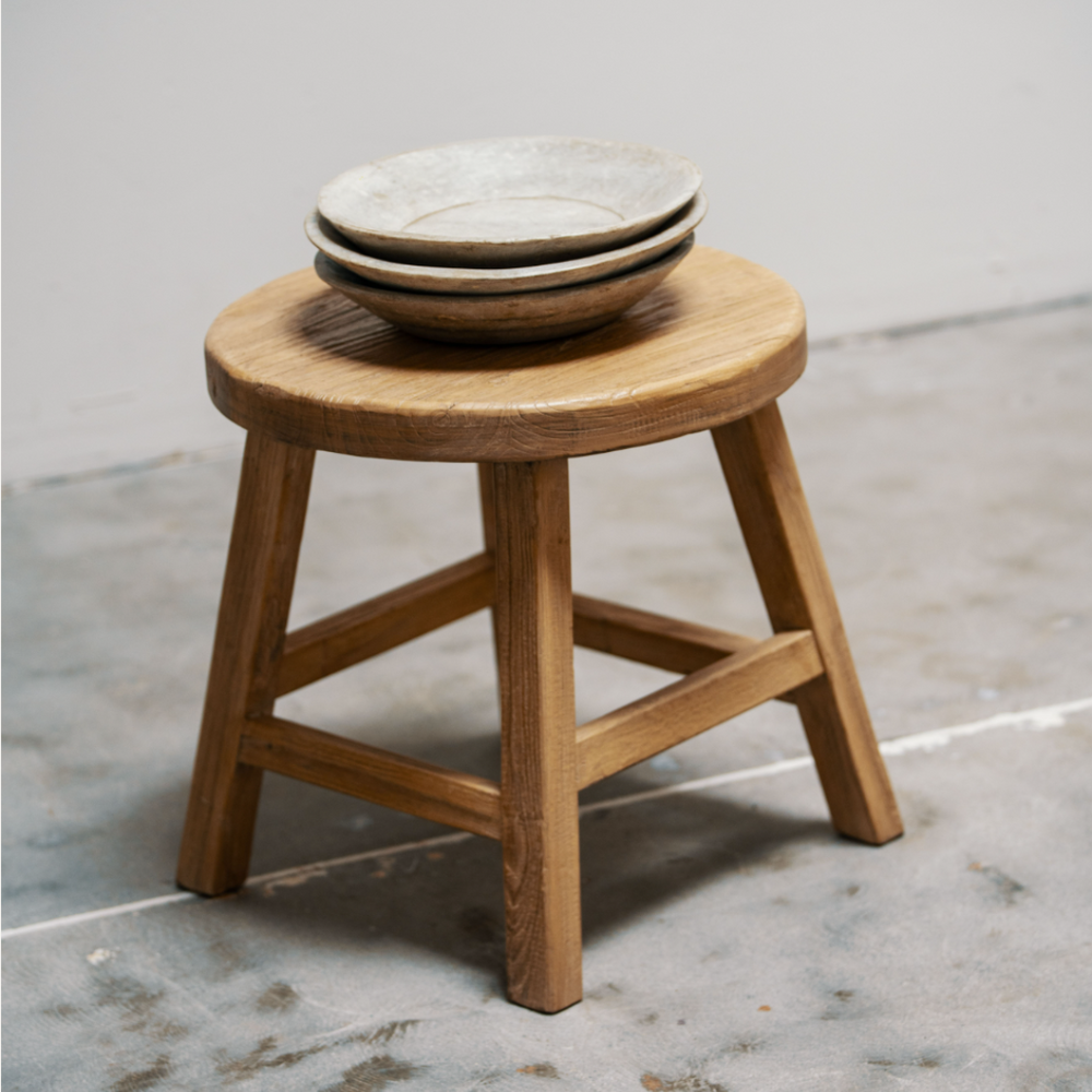Home Elm Wood Round Side Table HWST0005
