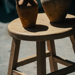 Home Elm Wood Round Side Table HWST0005