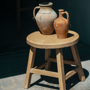 Home Elm Wood Round Side Table HWST0005