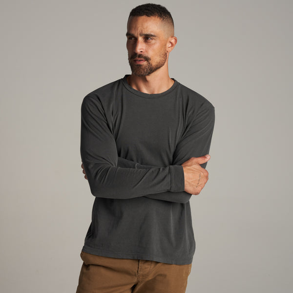Mens Asher Long Sleeve Standard Tee MKTP0004 Faded Black