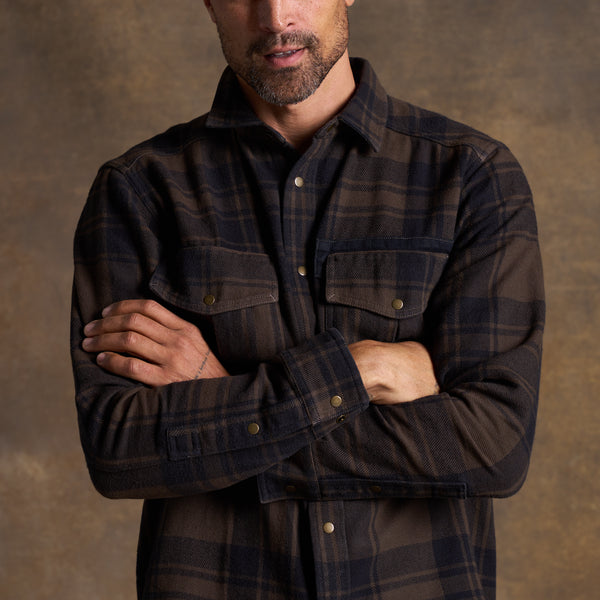 Mens Axel Flannel Shirt Jacket MWTP0012 Hickory Flannel