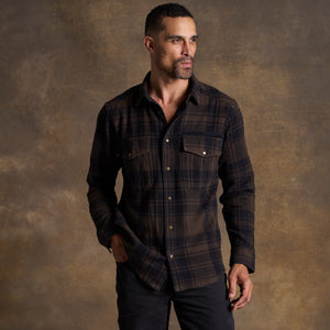 Mens Axel Flannel Shirt Jacket MWTP0012 Hickory Flannel