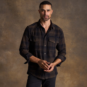 Mens Axel Flannel Shirt Jacket MWTP0012 Blackout Flannel