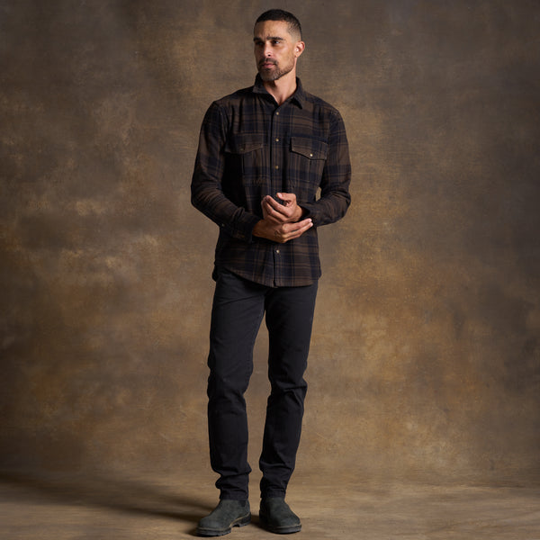 Mens Axel Flannel Shirt Jacket MWTP0012 Hickory Flannel