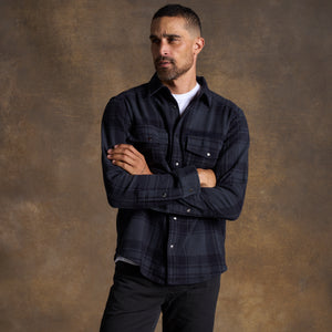 Mens Axel Flannel Shirt Jacket MWTP0012 Midnight Flannel