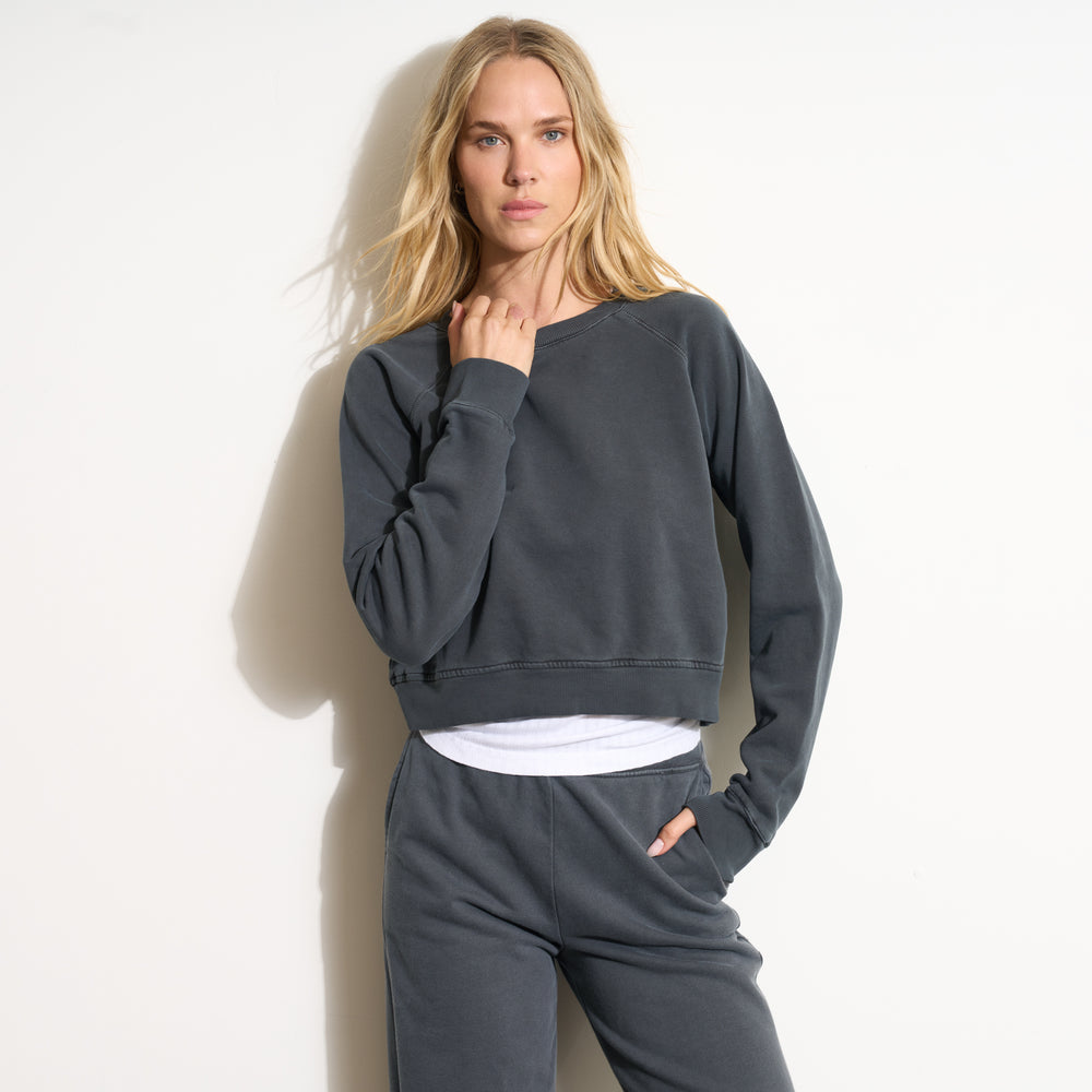 Womens Addison Raglan Sweatshirt WKLT0001 Blue Dusk