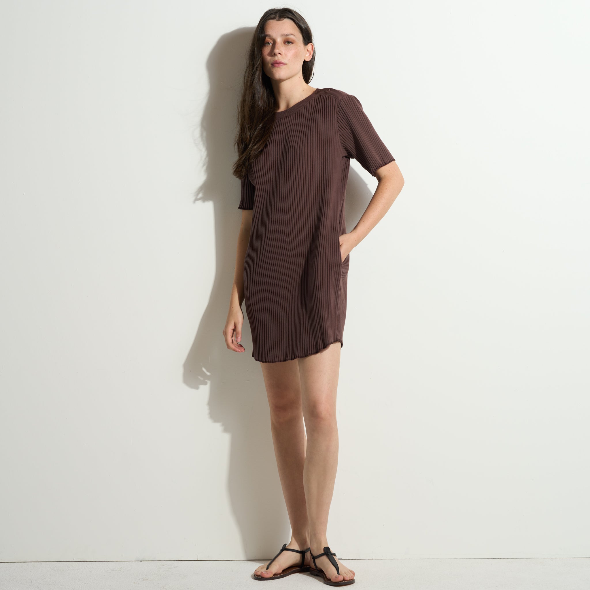 Alison Rib T-Shirt Dress, WKDR0011 / Mountain Ridge / S Alison Rib T-Shirt Dress, WKDR0011 / Mountain Ridge / S