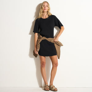 Womens Alison Rib T-Shirt Dress WKDR0011 Black