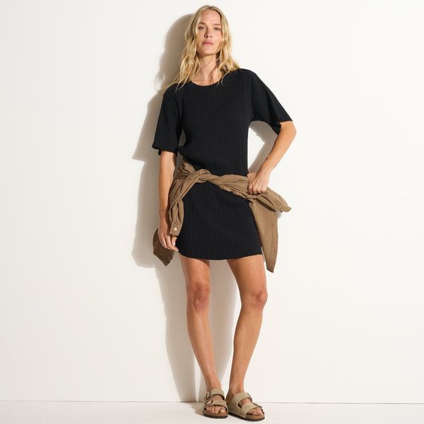 Womens Alison Rib T-Shirt Dress WKDR0011 Black