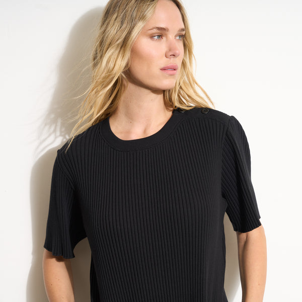 Womens Alison Rib T-Shirt Dress WKDR0011 Black