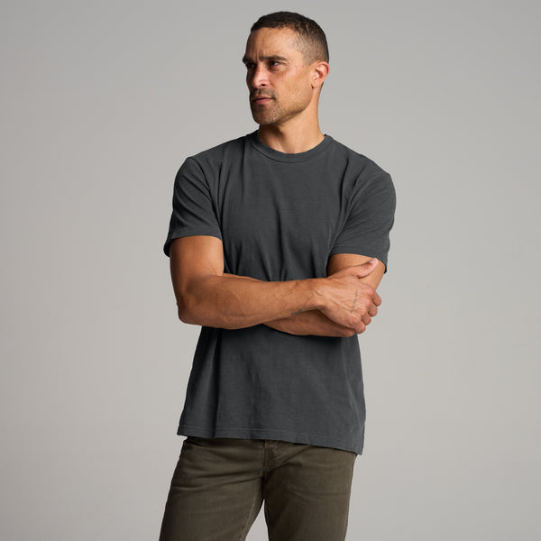 Mens Asher Standard Slub Tee MKTP0011 Blue Dusk