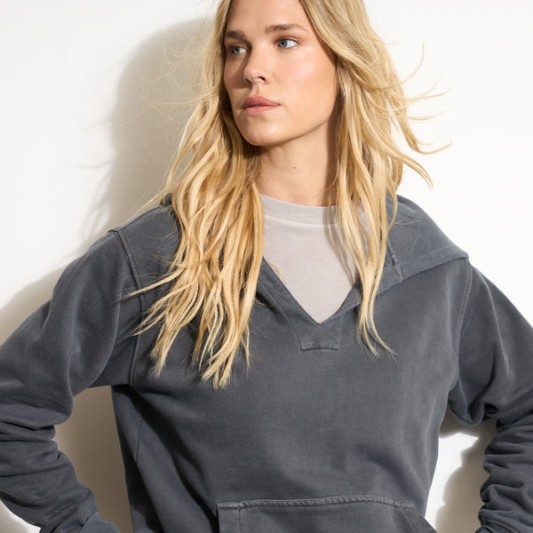 Womens Avery Classic Terry Hoodie WKLT0005 Blue Dusk