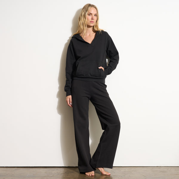 Womens Avery Classic Terry Hoodie WKLT0005 Washed Black