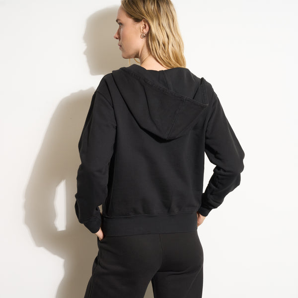 Womens Avery Classic Terry Hoodie WKLT0005 Washed Black