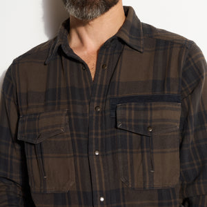 Mens Axel Flannel Shirt Jacket MWTP0012 Hickory Flannel