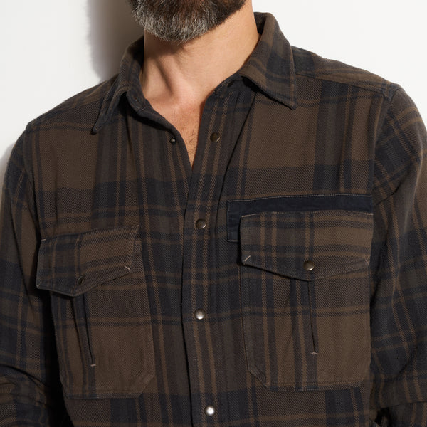 Mens Axel Flannel Shirt Jacket MWTP0012 Hickory Flannel