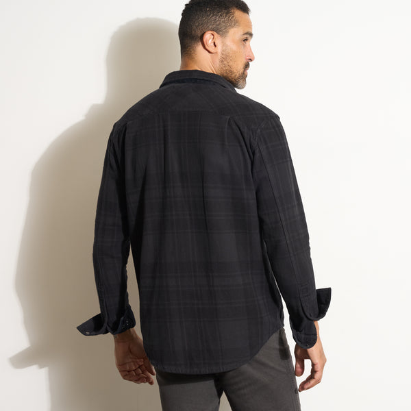 Mens Axel Flannel Shirt Jacket MWTP0012 Blackout Flannel