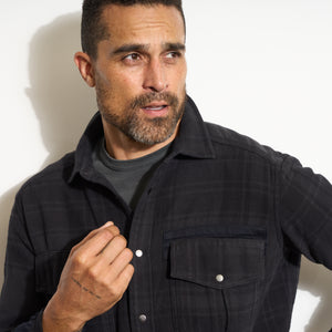 Mens Axel Flannel Shirt Jacket MWTP0012 Blackout Flannel