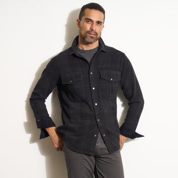 Mens Axel Flannel Shirt Jacket MWTP0012 Blackout Flannel