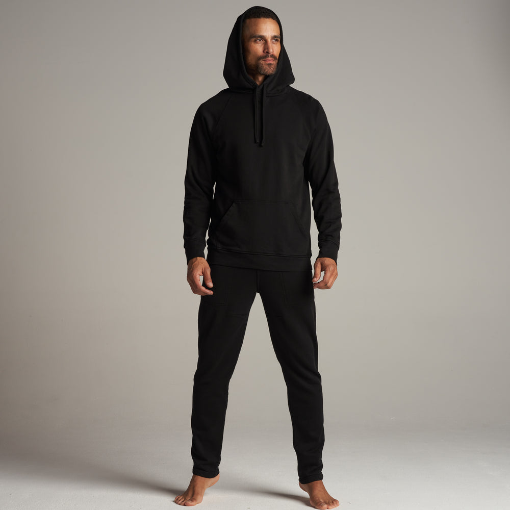 Mens Barton Terry Raglan Hoodie MKLT0002 Black