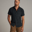 Mens Bray Short Sleeve Plaid Shirt MWTP0008 Blackout Plaid