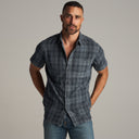 Mens Bray Short Sleeve Plaid Shirt MWTP0008 Slate Plaid