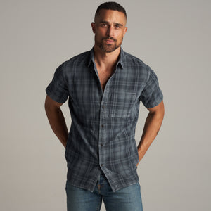 Mens Bray Short Sleeve Plaid Shirt MWTP0008 Slate Plaid