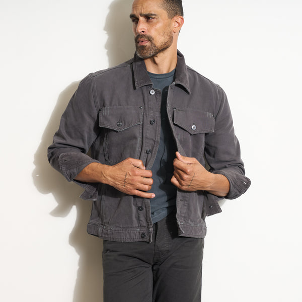Mens Baron Trucker Jacket MWOW0009 Faded Black